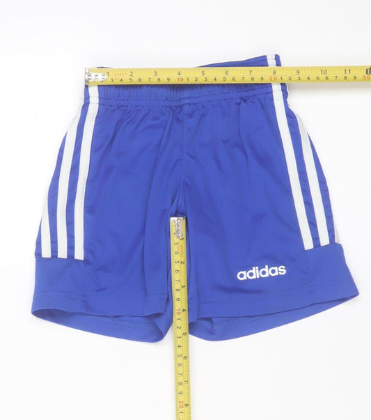 Adidas Boys Blue 5-6 Years Athletic Football Shorts Polyester