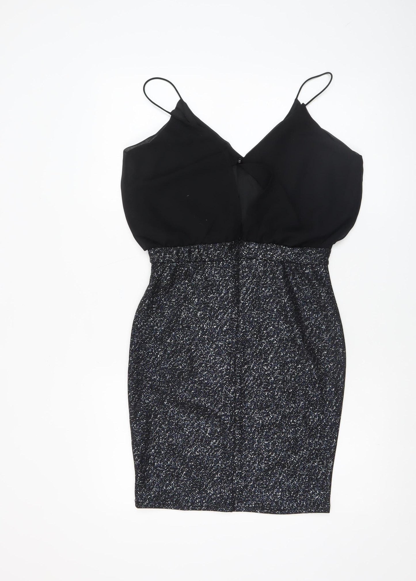TFNC London Women’s Black Size 14 Glitter Bodycon Party Dress