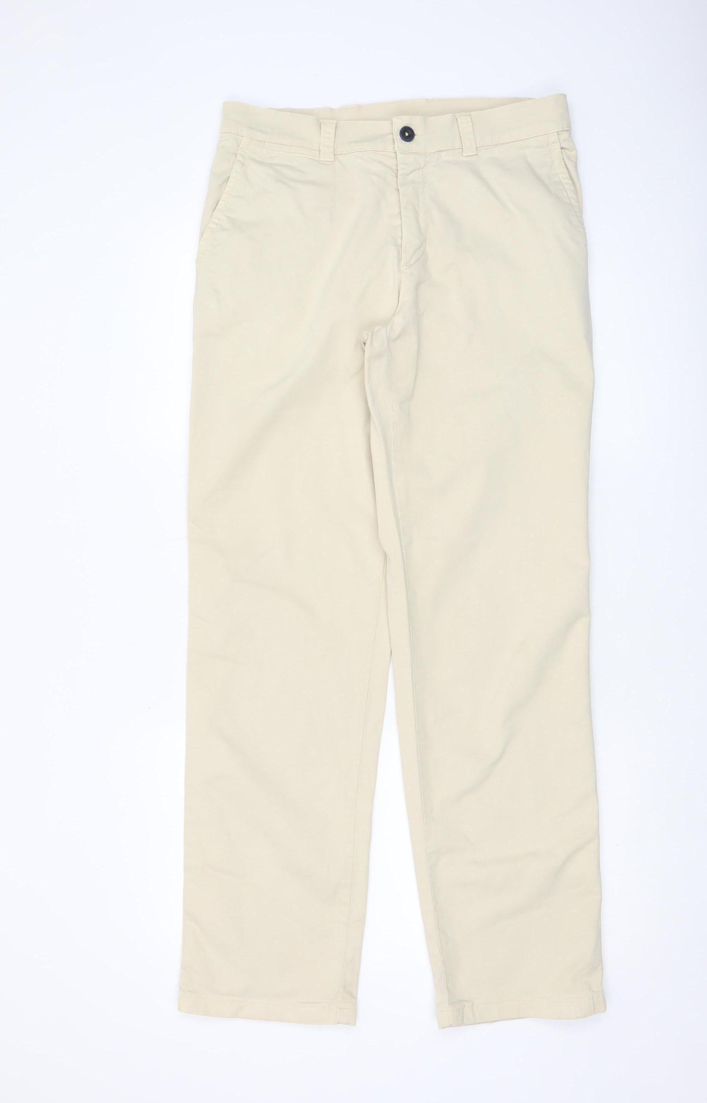Lafaille Mens Beige Chino Trousers Size 34 Regular Cotton Comfort