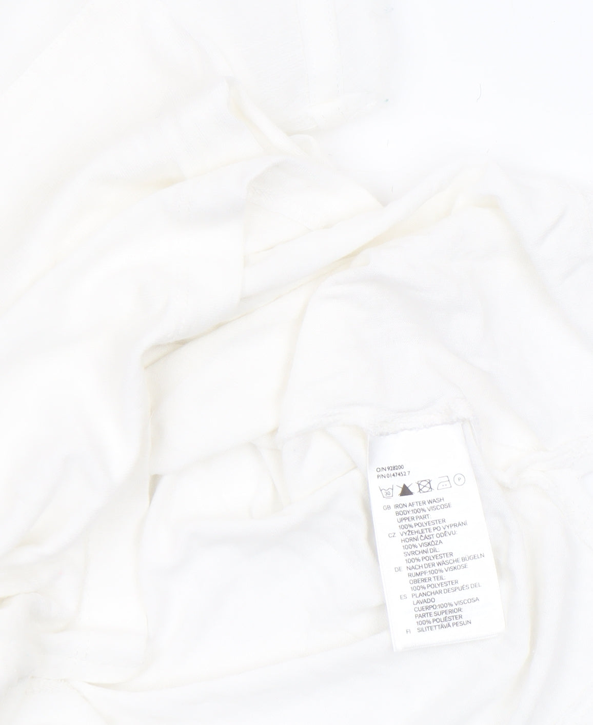 H&M Women’s White Short Sleeve Zip Back Viscose Top XS