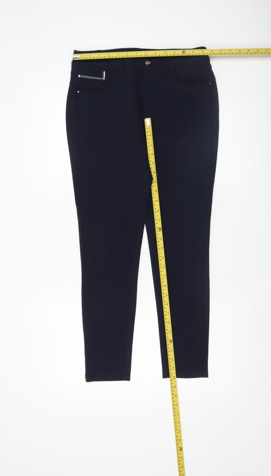 Dunnes Womens Black Stretch Slim Trousers Size 12