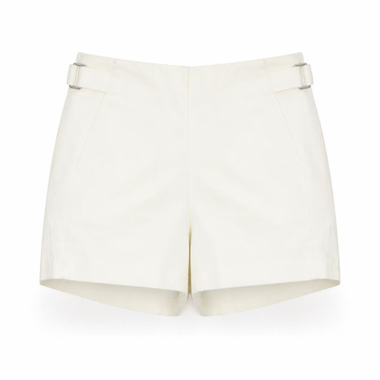 Bershka Women's Ivory Chino Shorts Size 8 with Buckle Detail