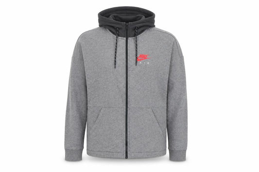 Nike Men's Grey Full Zip Hoodie Size M Sports Fleece Sweatshirt