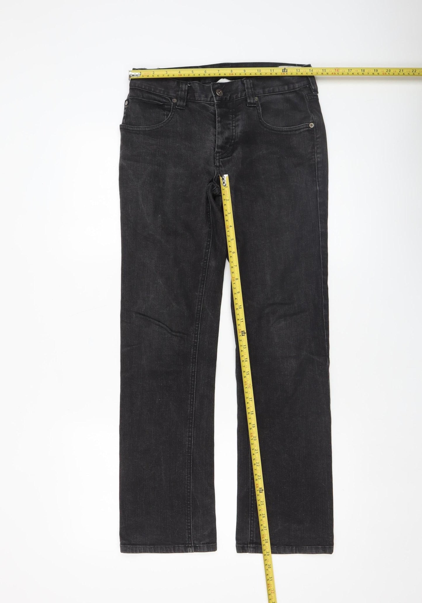 DC Mens Black Slim Fit Straight Stretch Denim Jeans Size M