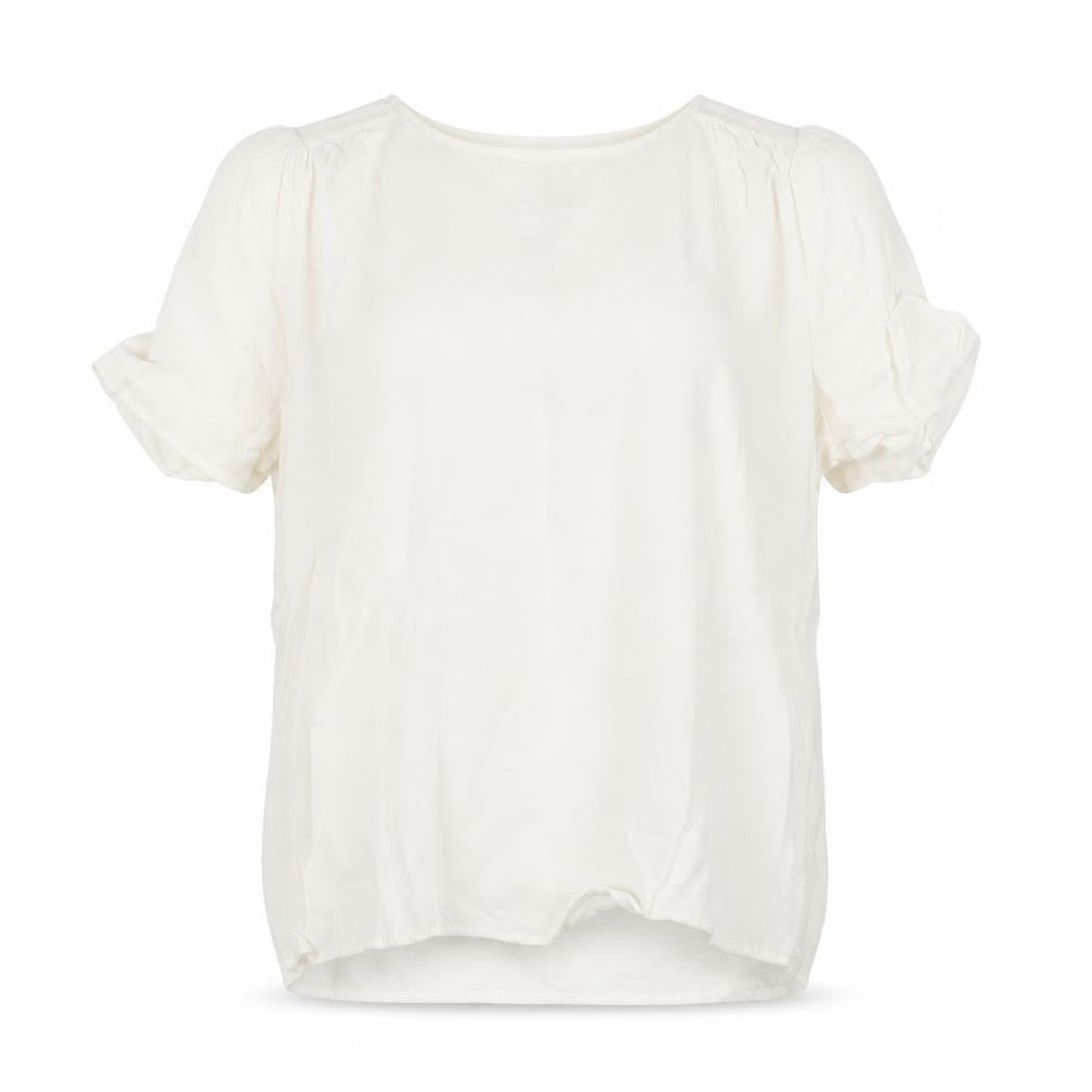 H&M Women White Short Sleeve Viscose Blouse UK 8 Lightweight Casual Top
