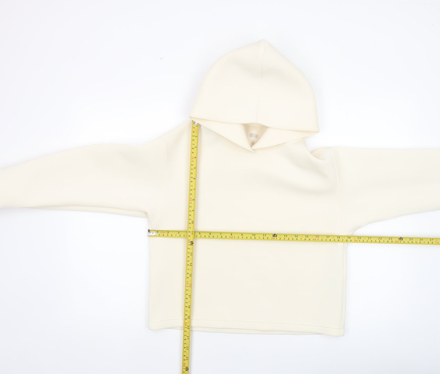 Uniqlo Women Ivory Pullover Hoodie Size S Polyester Blend