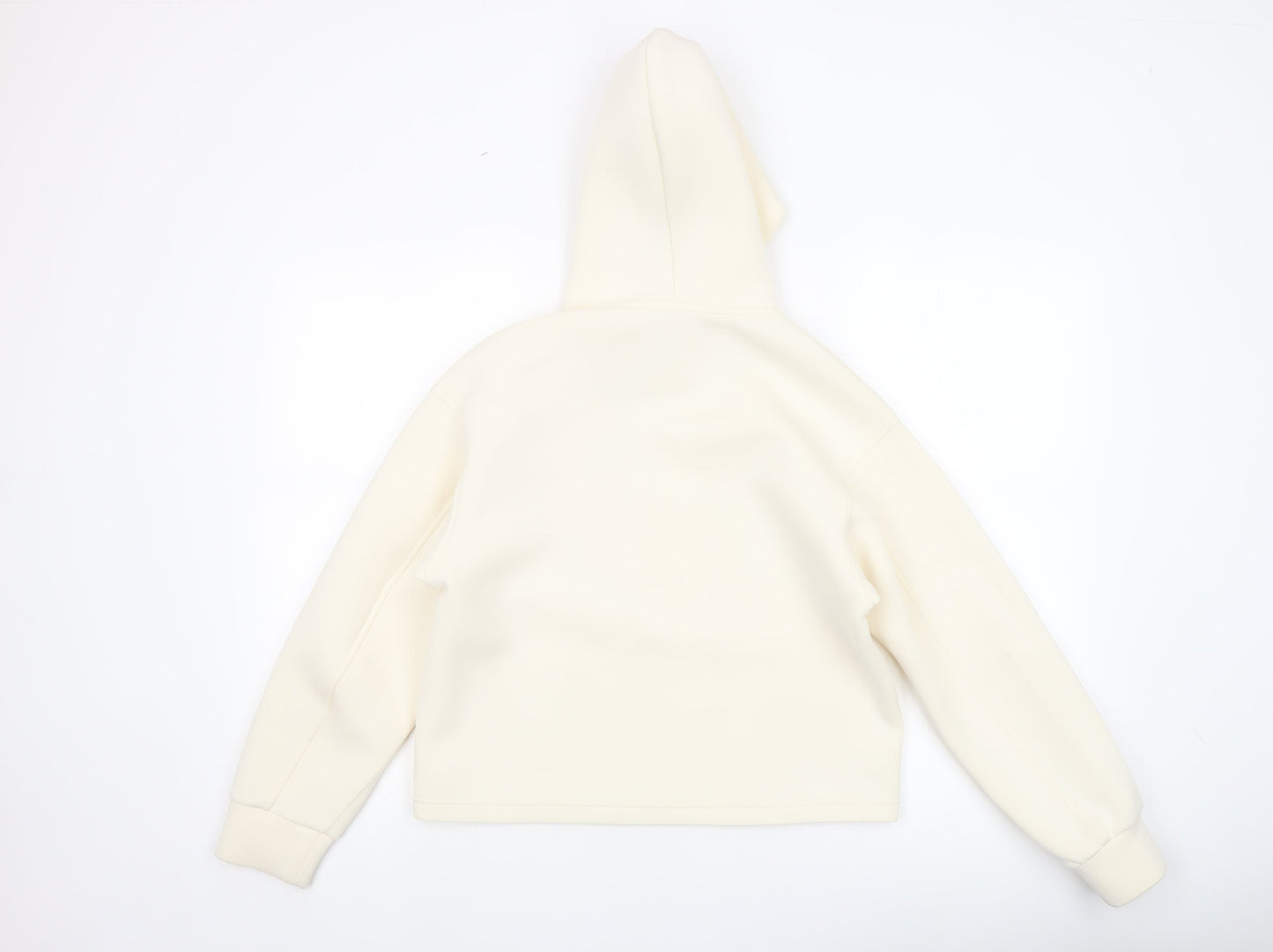 Uniqlo Women Ivory Pullover Hoodie Size S Polyester Blend