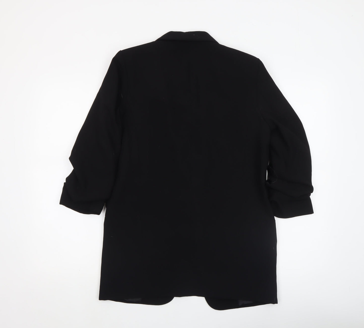 Zara Women's Black Shawl Lapel Long Blazer Jacket Size S