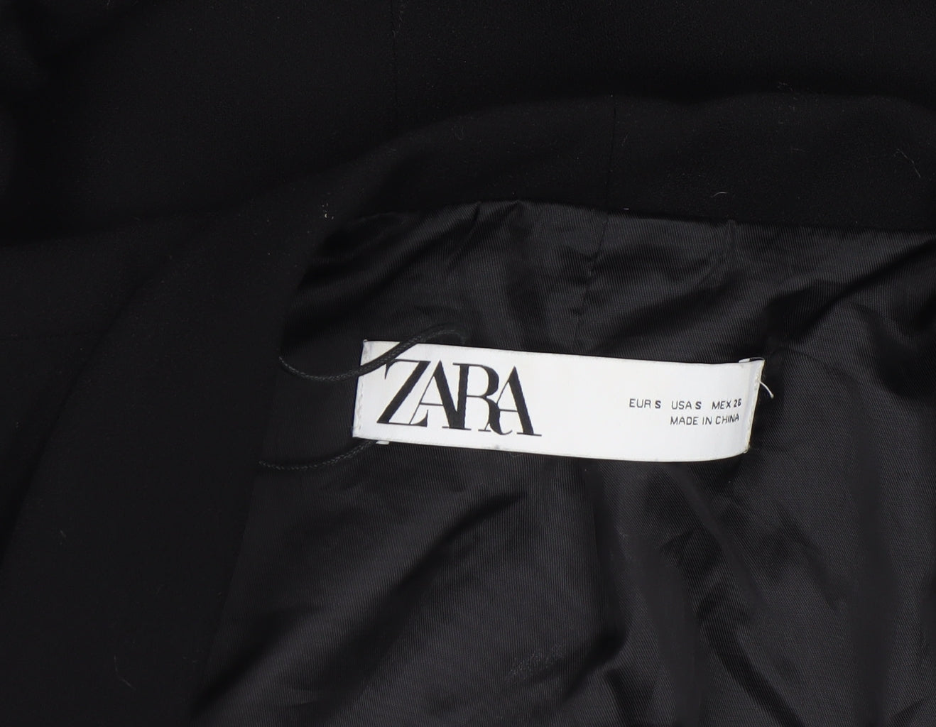 Zara Women's Black Shawl Lapel Long Blazer Jacket Size S