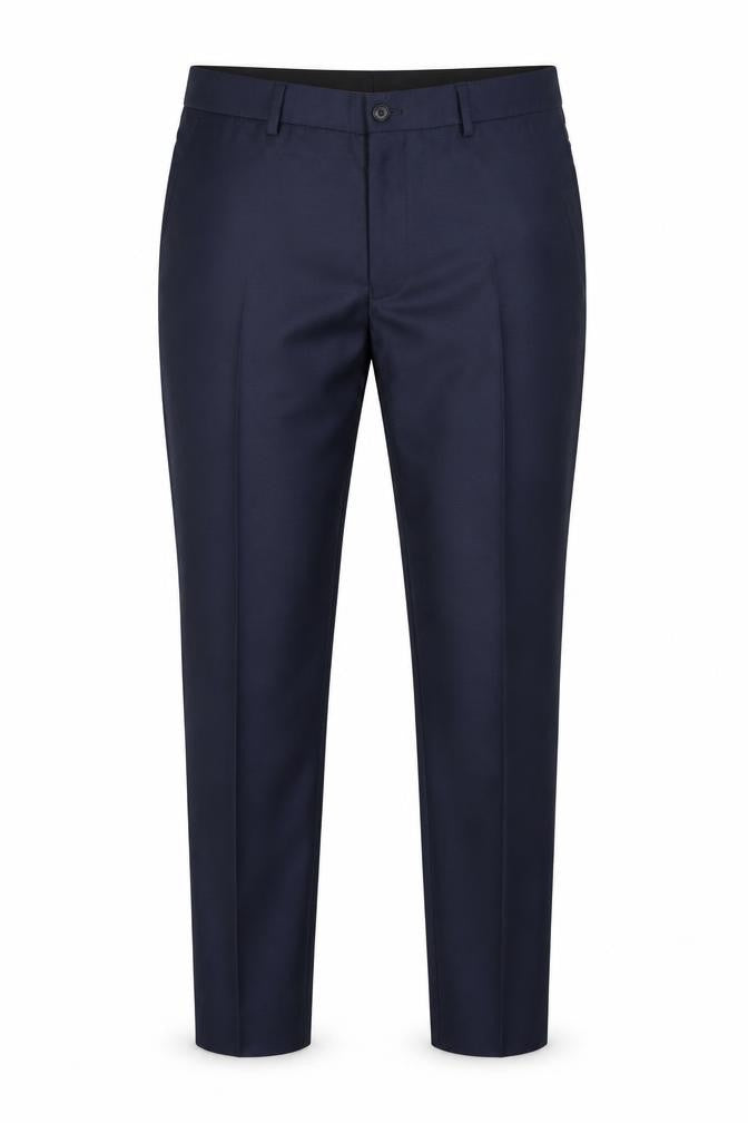 Front view of Taylor & Wright Men's Blue 30R Dress Pants Regular Fit Formal Trousers