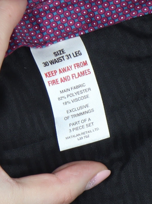 Taylor & Wright Men's Blue 30R Dress Pants Regular Fit Formal Trousers