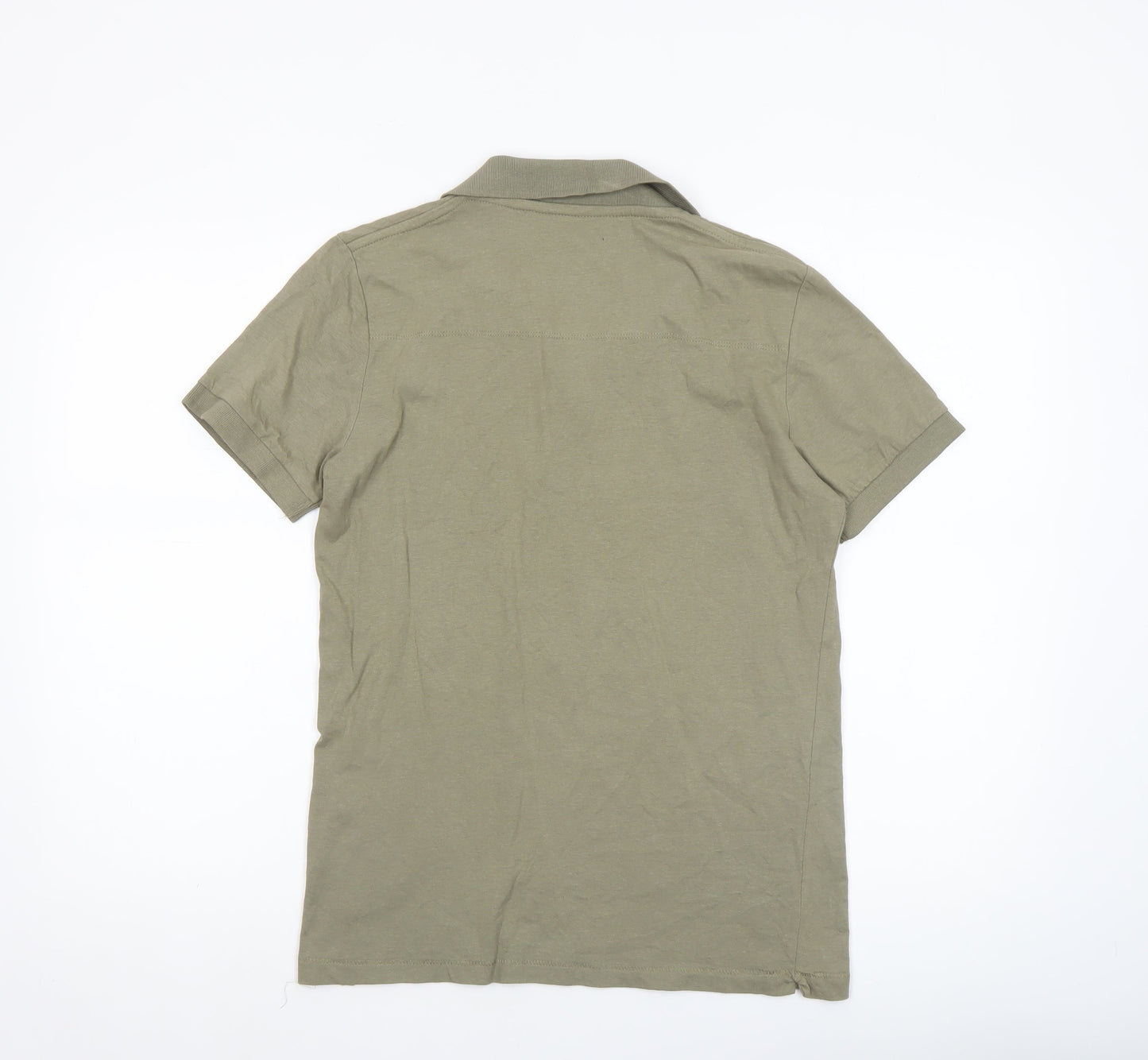 French Connection Men's Green Cotton Polo Shirt Size M
