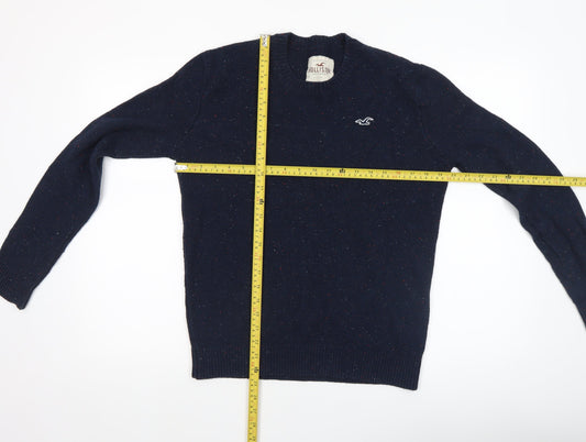 Hollister Men's Blue Crew Neck Knit Pullover Jumper Size S