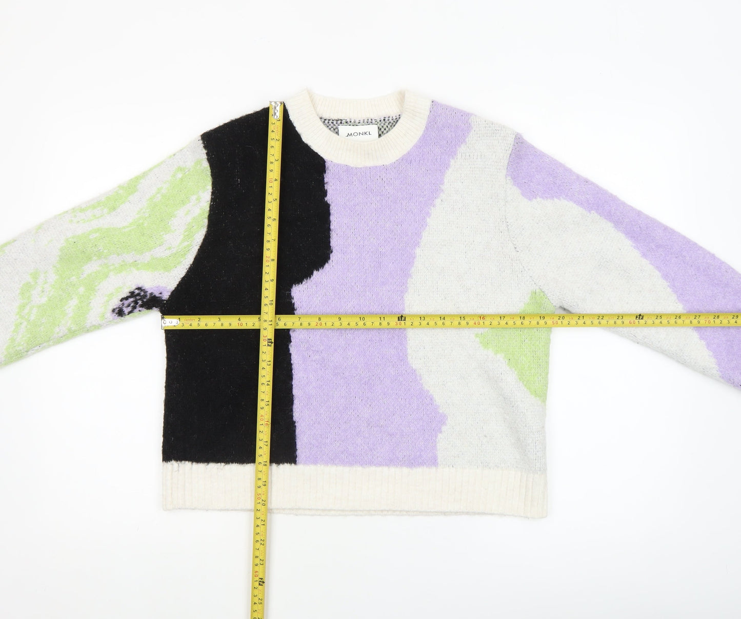 Monki Women’s Multicoloured Pullover Jumper Size S Crew Neck Knit