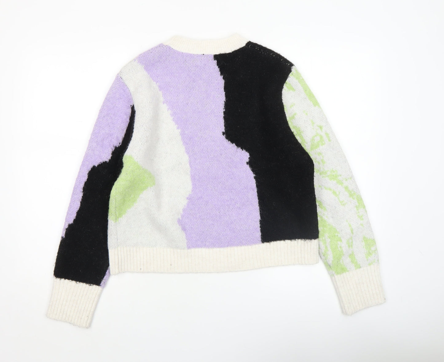 Monki Women’s Multicoloured Pullover Jumper Size S Crew Neck Knit