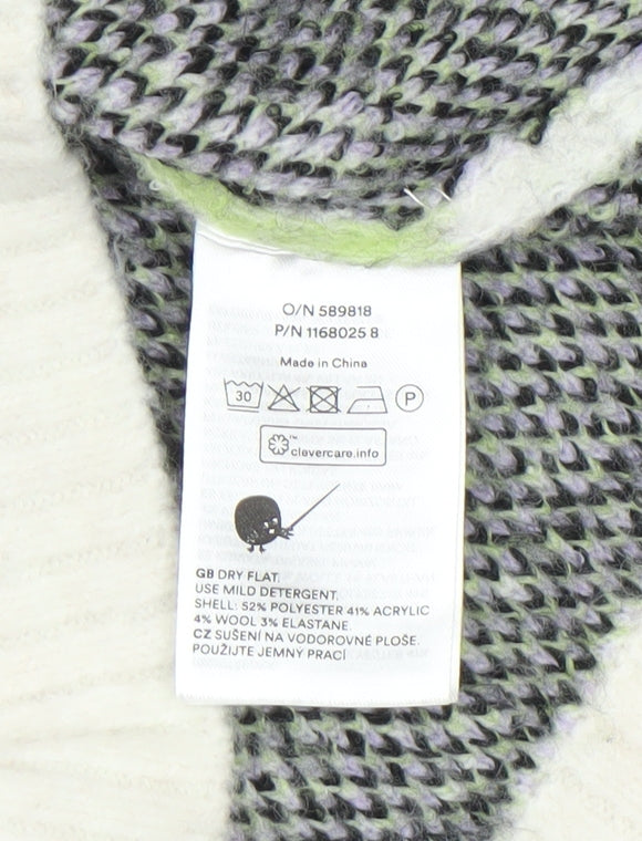 Monki Women’s Multicoloured Pullover Jumper Size S Crew Neck Knit