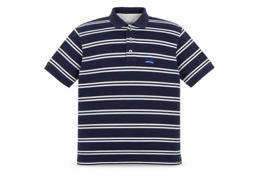 Wrangler Men’s Blue Striped Cotton Polo Shirt Size M Classic Fit