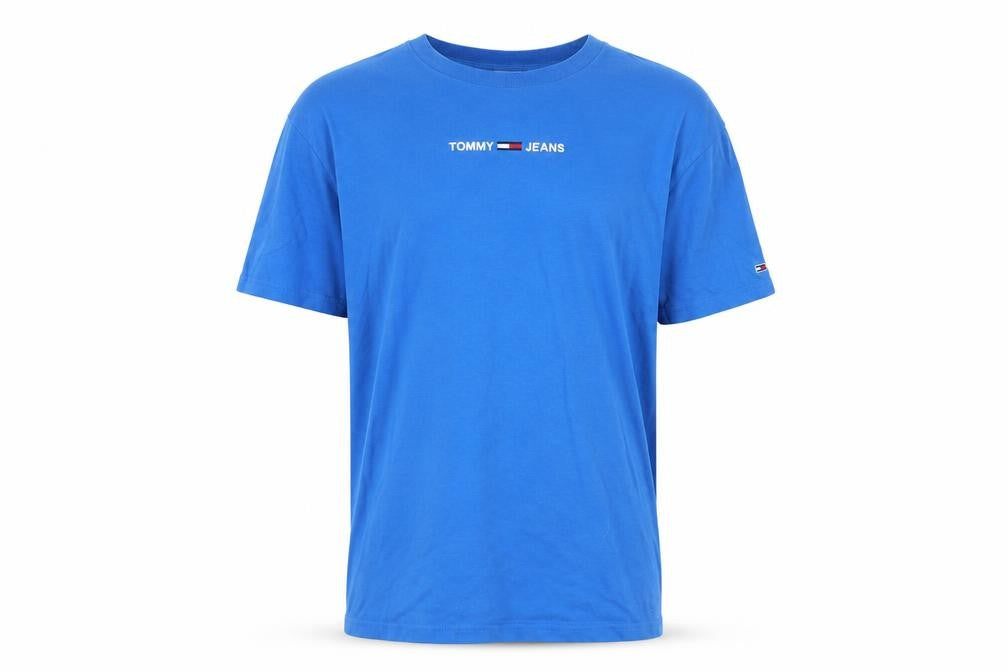 Tommy Jeans Men's Blue Crew Neck Cotton T-Shirt XS