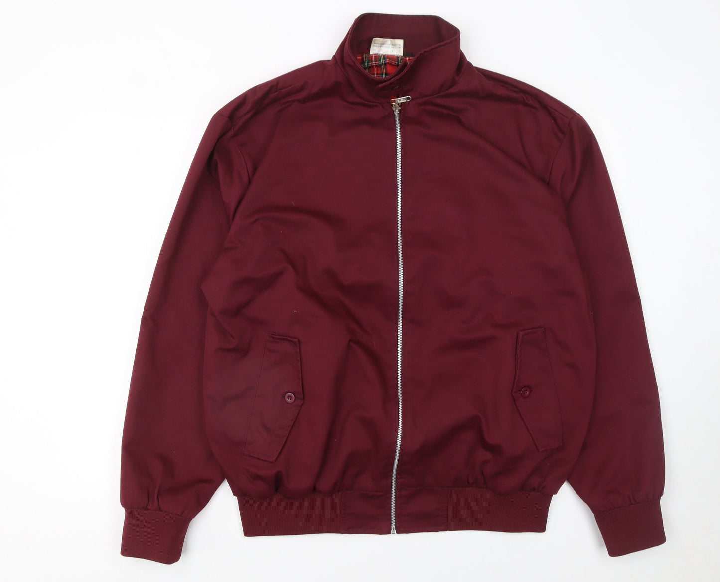Cotton Works Men’s Burgundy Bomber Jacket 2XL Lined Classic Casual Zip