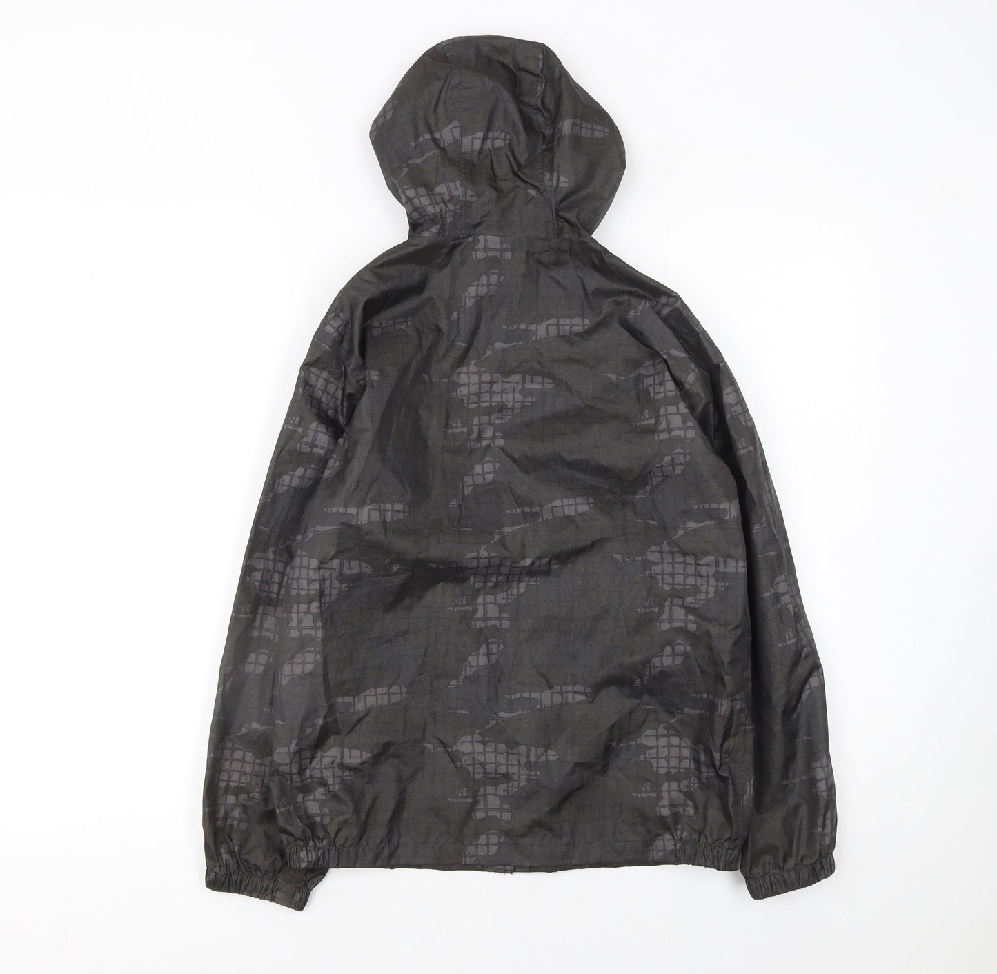 Peter Storm Boys Black Camouflage Hooded Waterproof Rain Coat 9-10 Years