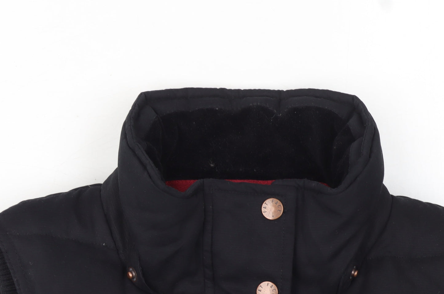 Fat Face Women Black Size 8 Puffer Waistcoat Down Filled Gilet