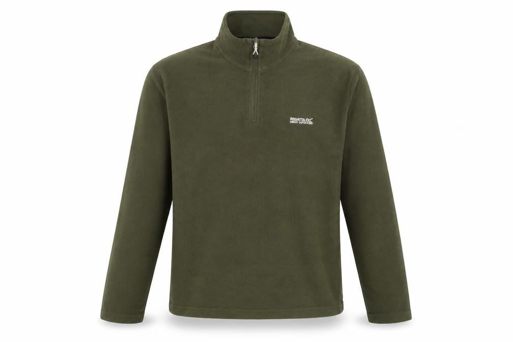 Regatta Mens Green Fleece 1/4 Zip Pullover Sweatshirt Size S