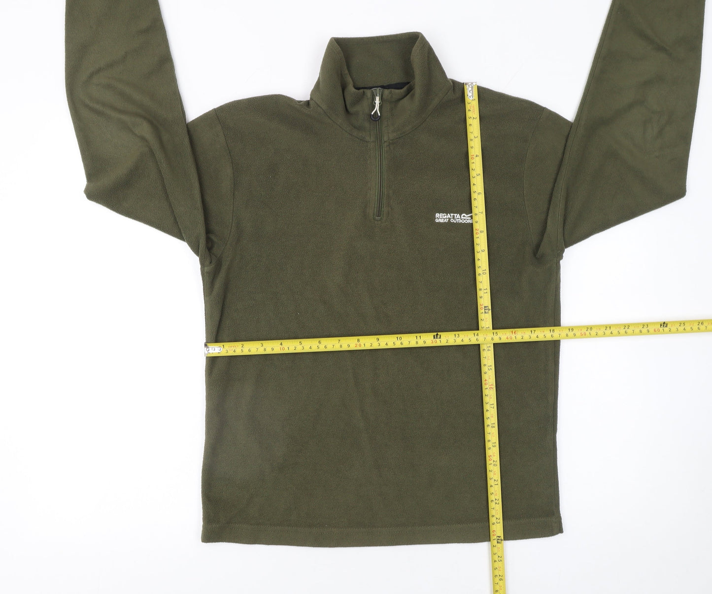Regatta Mens Green Fleece 1/4 Zip Pullover Sweatshirt Size S