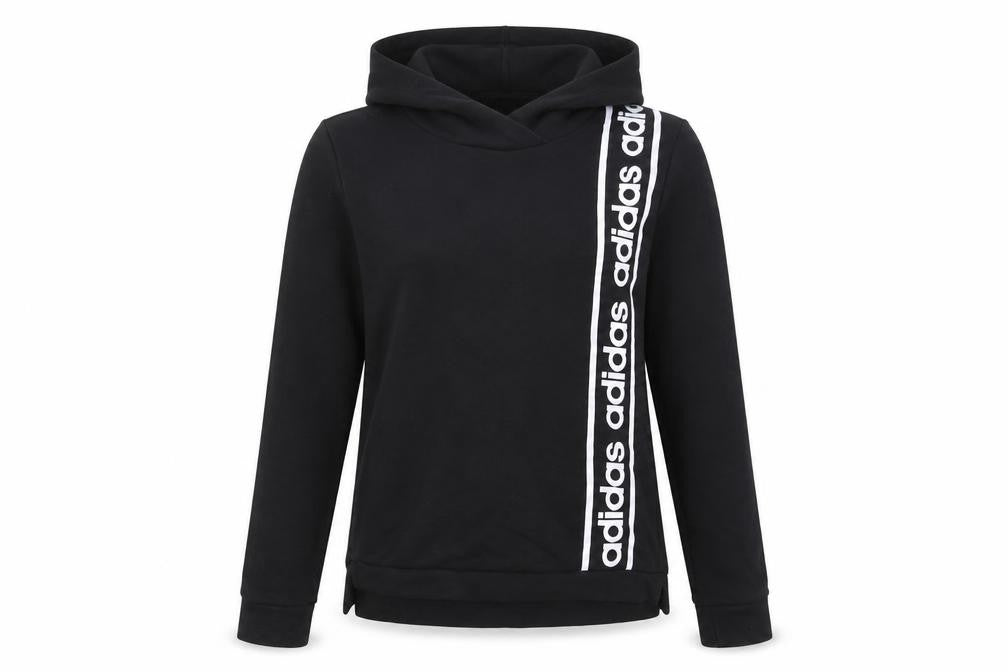 Adidas Women’s Black Pullover Hoodie Small Logo Tape Cotton Blend
