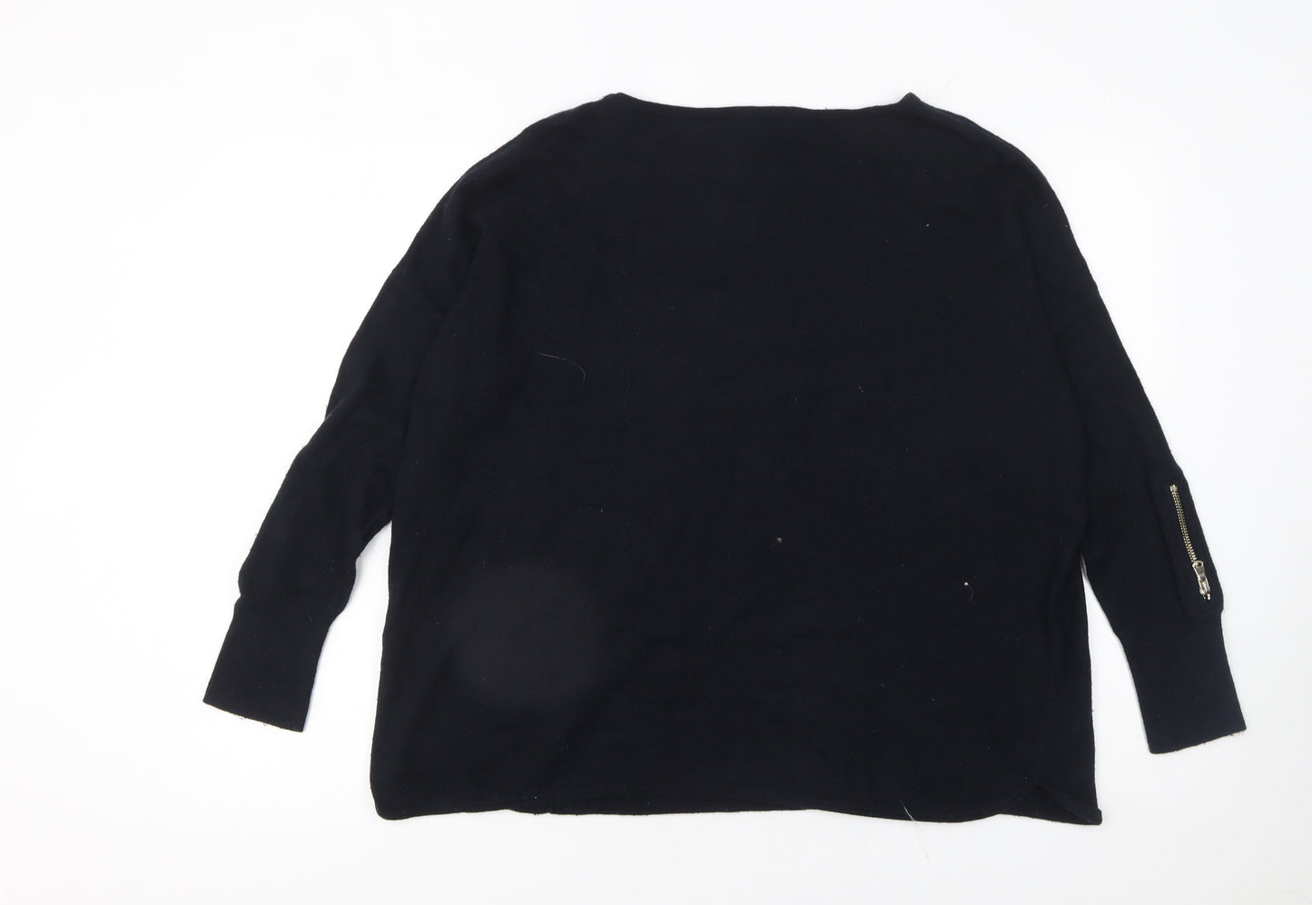 Mint Velvet Women's Black XS Wool Cashmere Star Jumper
