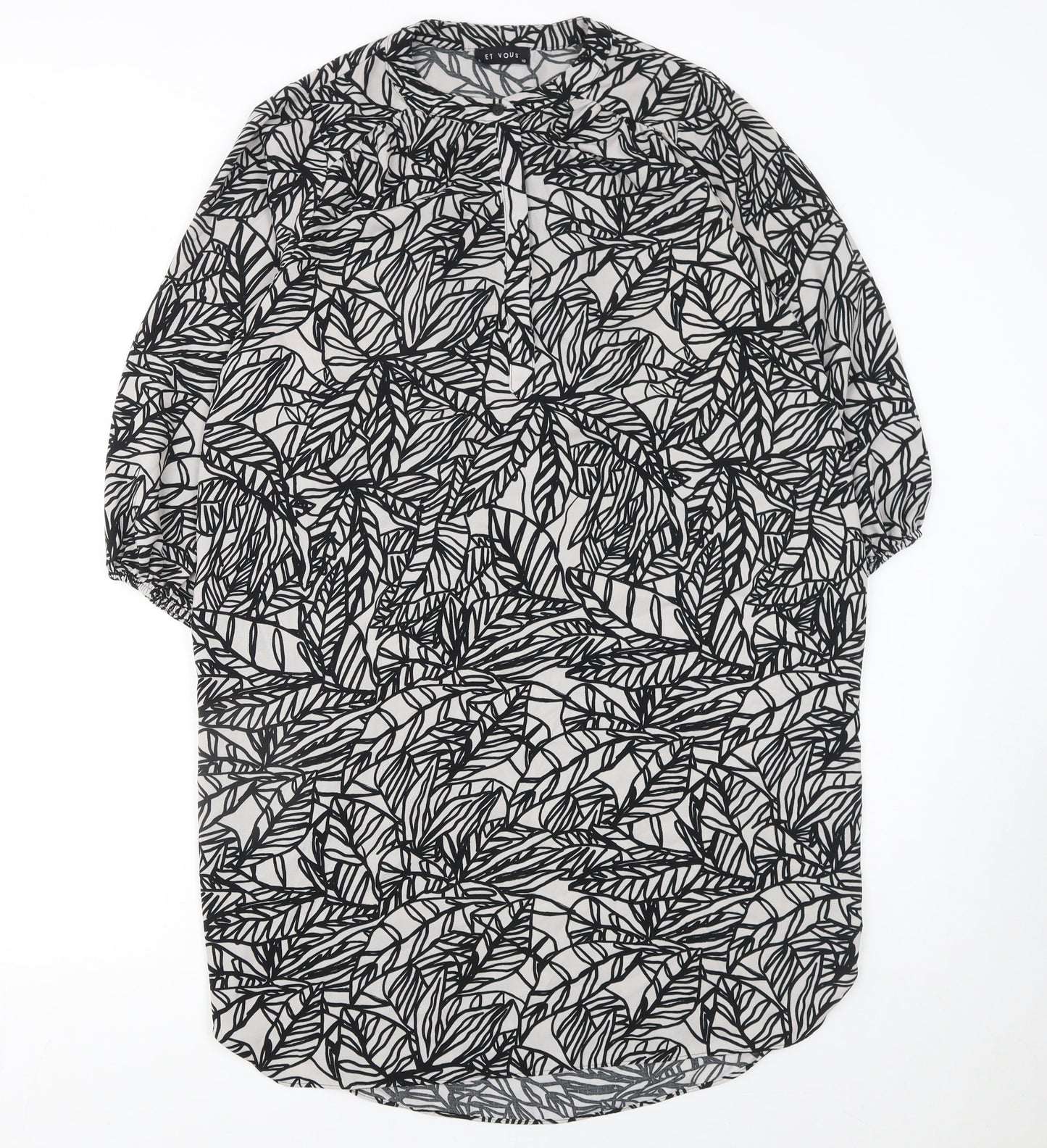 Et Vous Women’s Black White Floral Shift Dress Size 10