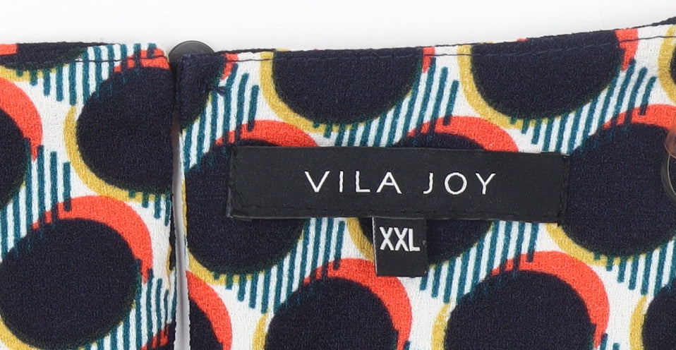 Vila Joy Women’s Multicoloured Geometric Shift Dress 2XL