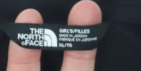 The North Face Girls Black Purple Cropped Active T-Shirt XL FlashDry