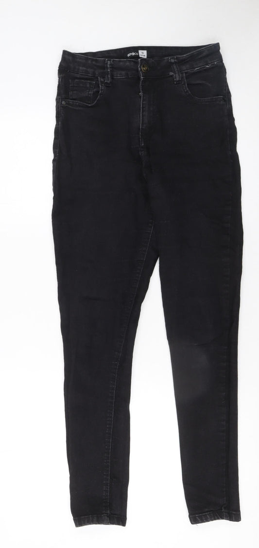 PEP&CO Women Black Skinny Jeans Size 10 Regular Fit Stretch Denim