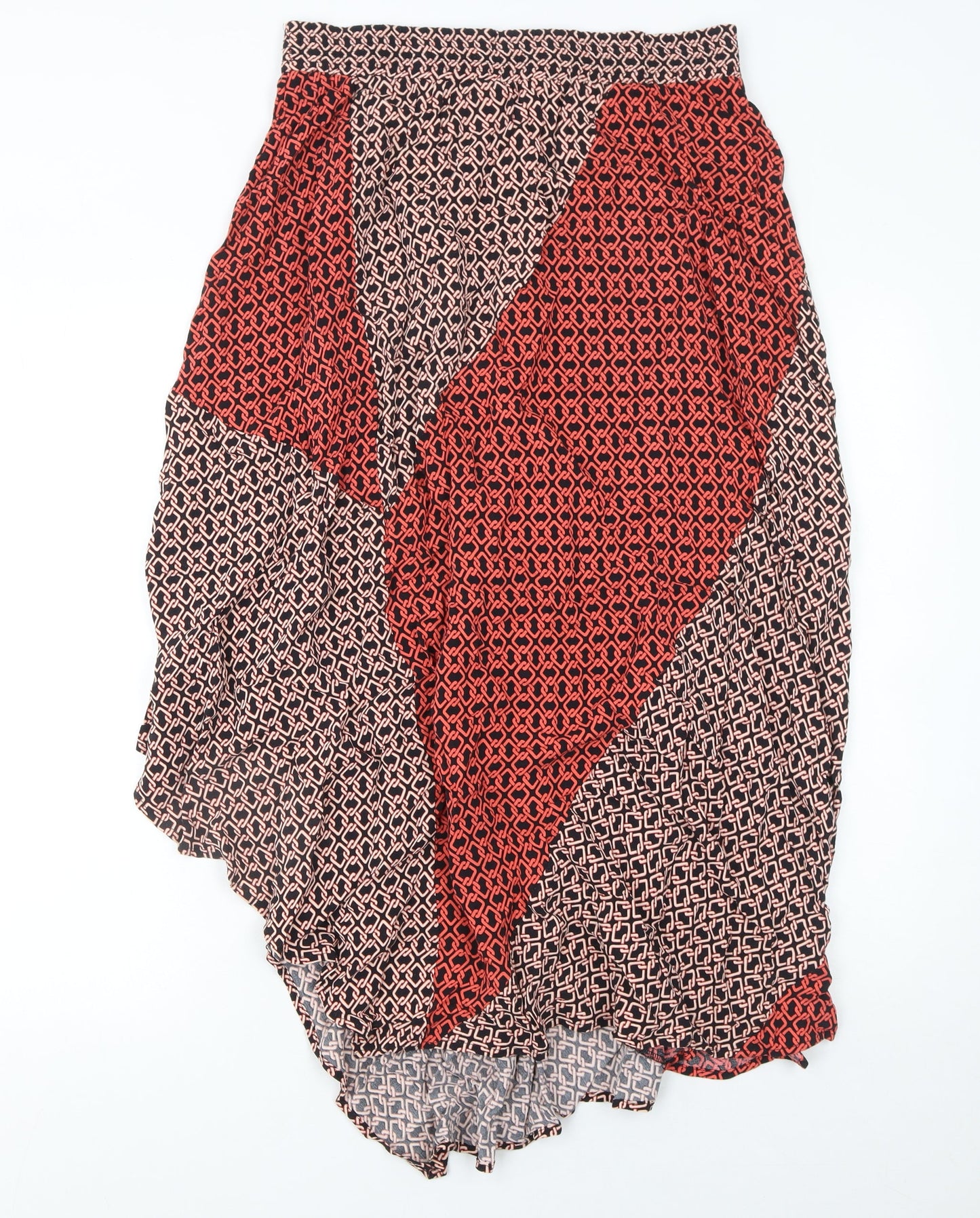 Next Womens Multicoloured Geometric Wrap Midi Skirt Size 14