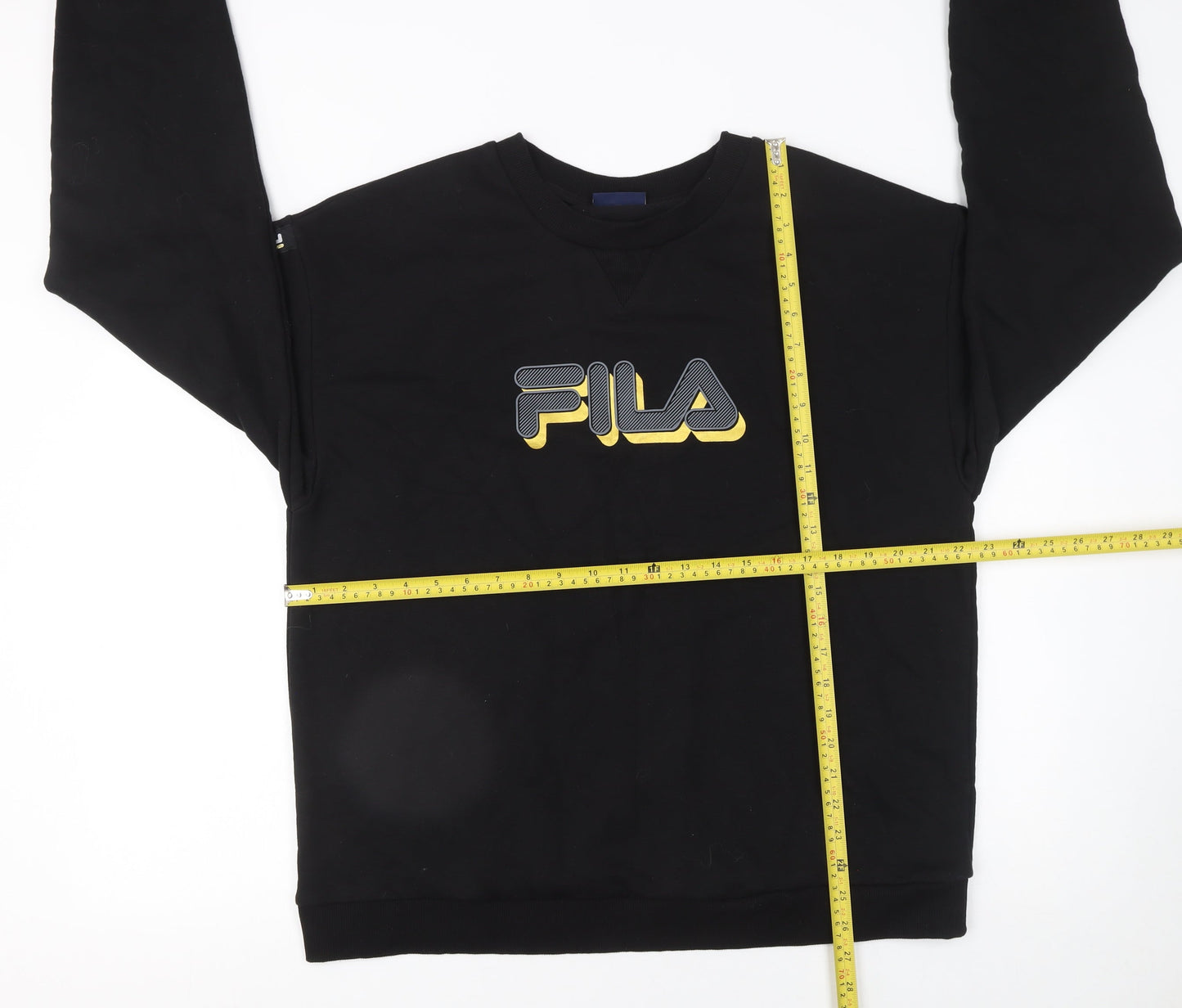 FILA Men’s Black Crew Neck Pullover Sweatshirt 2XL Sports Graphic