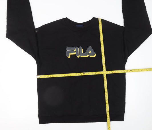 FILA Men’s Black Crew Neck Pullover Sweatshirt 2XL Sports Graphic