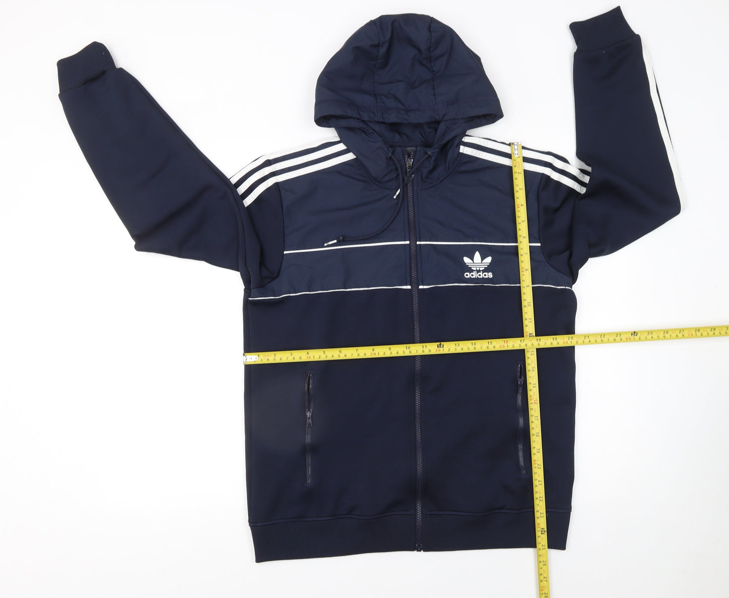 Adidas Men's Blue Full Zip Hooded Hoodie Size M Sports Jacket