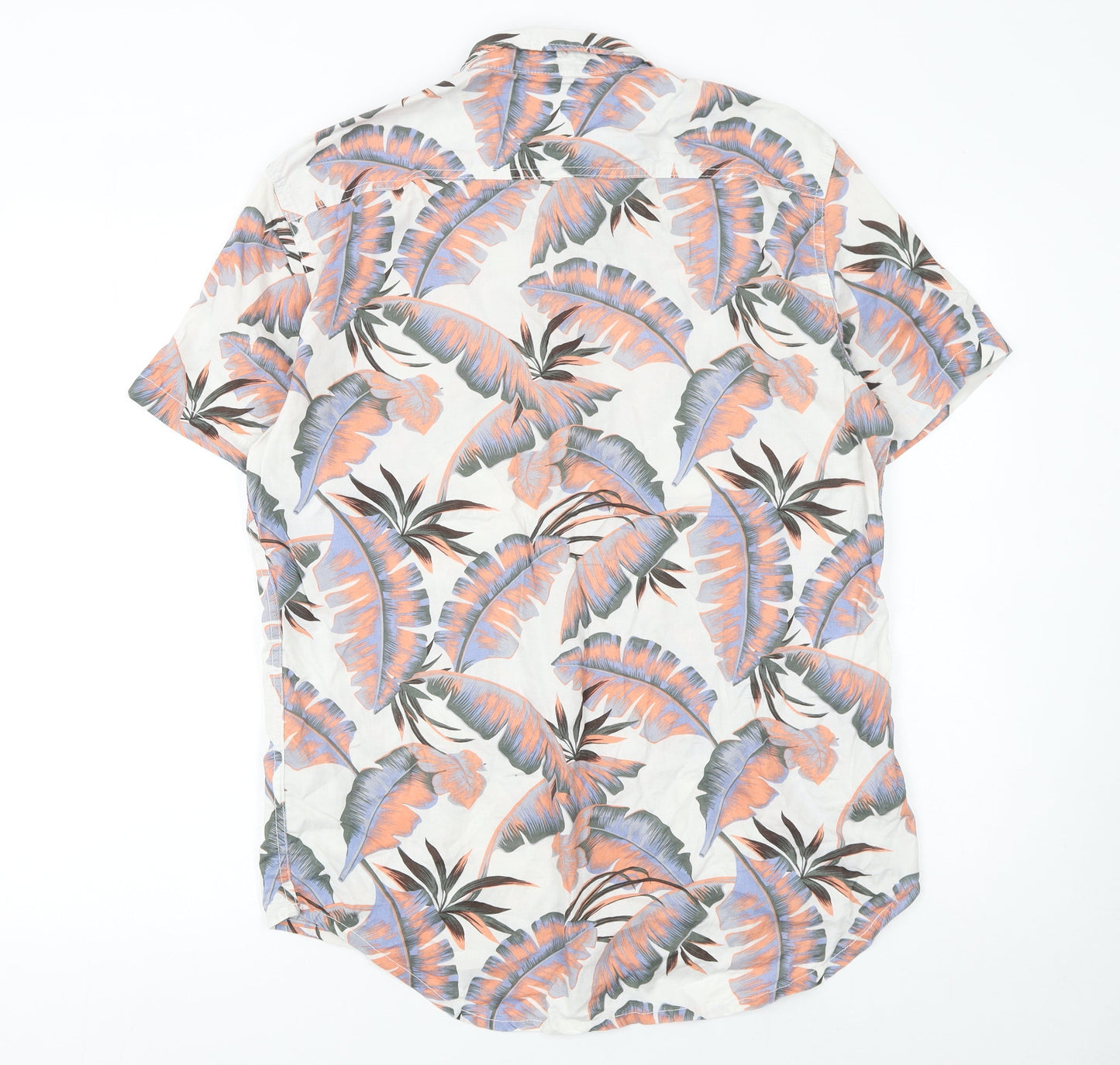 Quiksilver Men's Multicoloured Tropical Short Sleeve Cotton Button-Up Shirt M