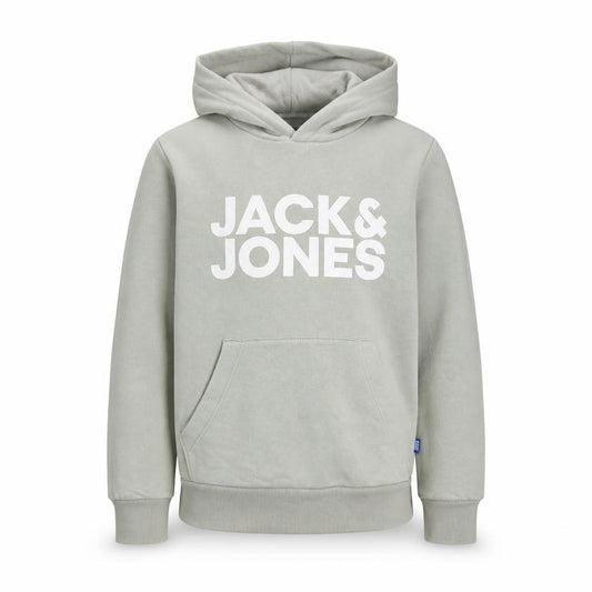 Jack & Jones Boys Green Pullover Hoodie Size 10 Years Fleece Cotton Logo