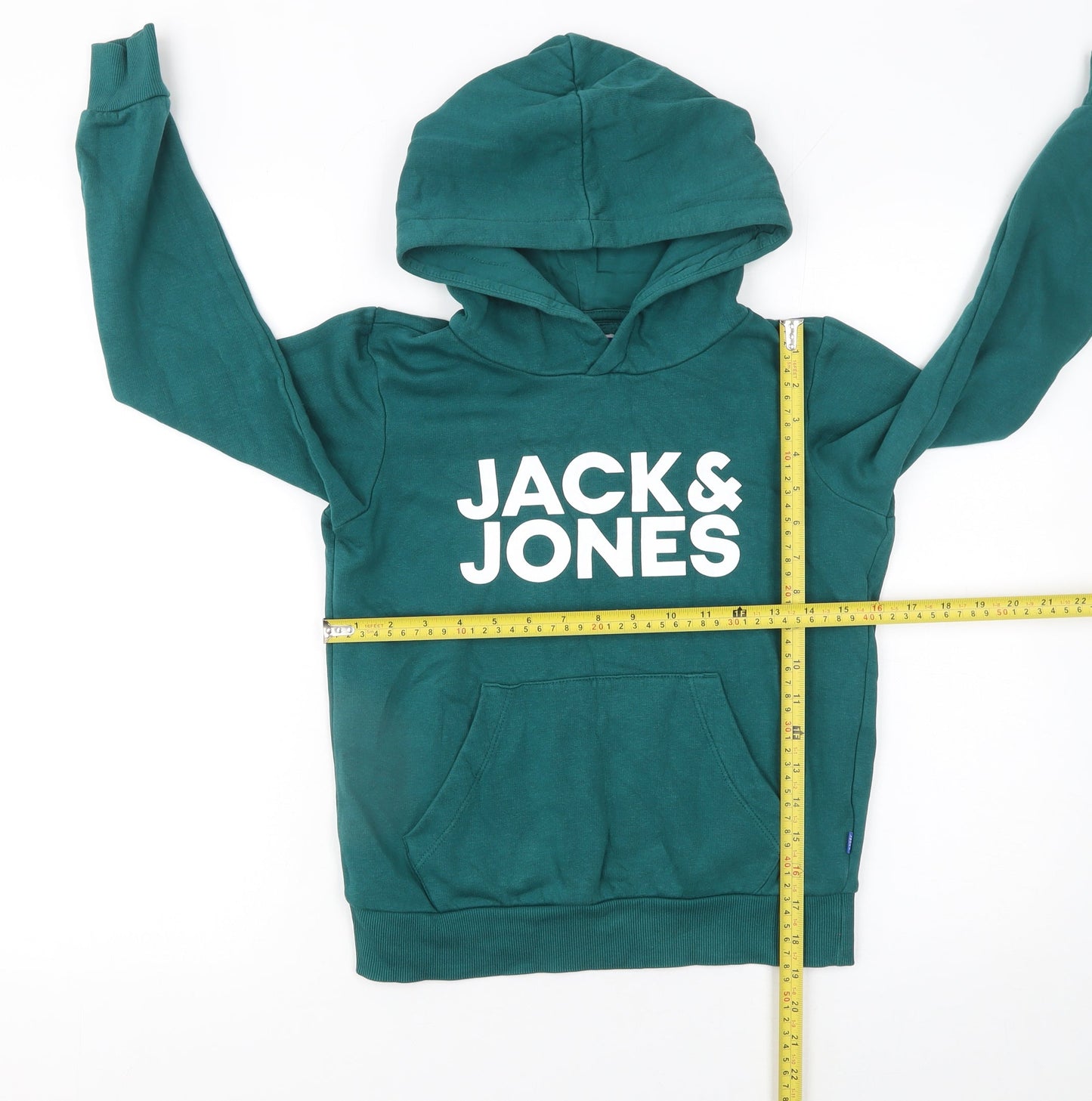 Jack & Jones Boys Green Pullover Hoodie Sweatshirt 12 Years Regular Fit