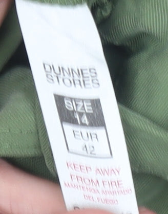 Dunnes Stores Womens Green Size 14 Cargo Belted High Rise Trousers