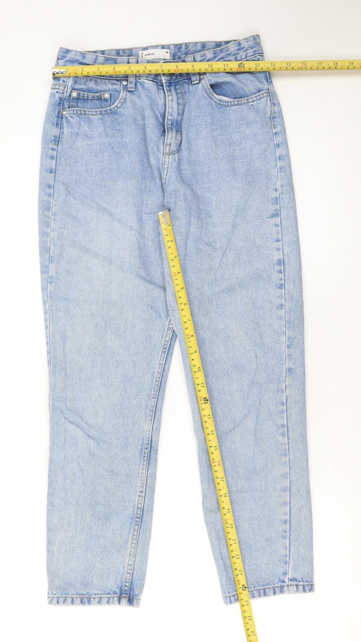 Sinsay Women Blue Mom High Rise Light Wash Denim Jeans Size 8