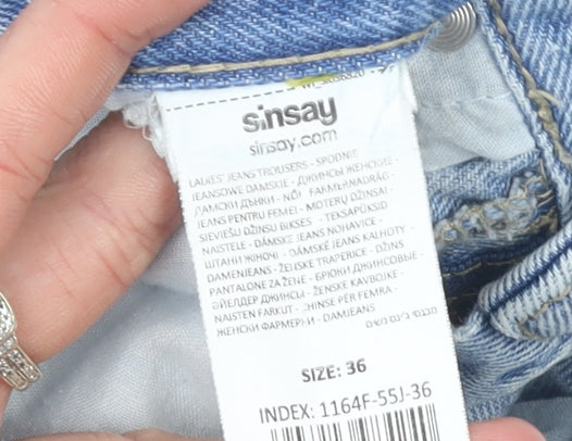 Sinsay Women Blue Mom High Rise Light Wash Denim Jeans Size 8