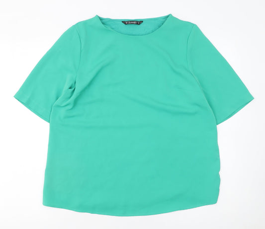 Dunnes Stores Womens Green Short Sleeve Basic Blouse Size 12
