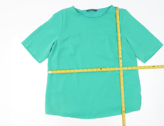 Dunnes Stores Womens Green Short Sleeve Basic Blouse Size 12