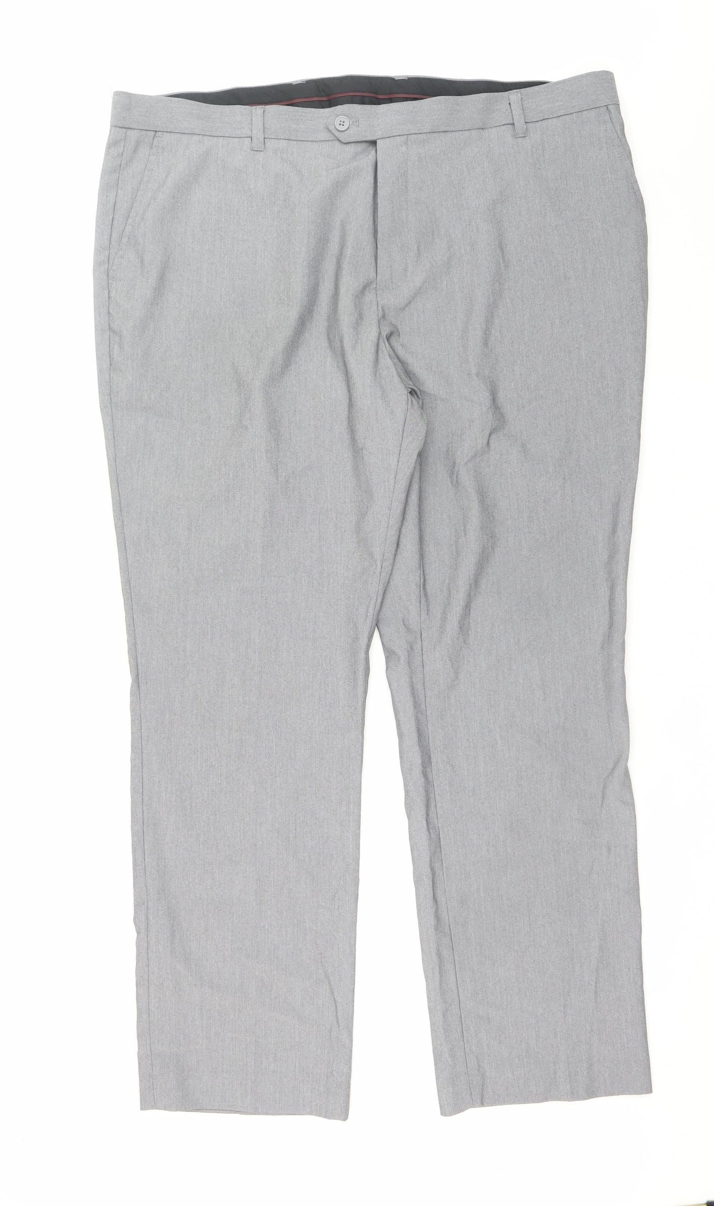 Next Men’s Grey 42R Regular Fit Dress Pants Trousers