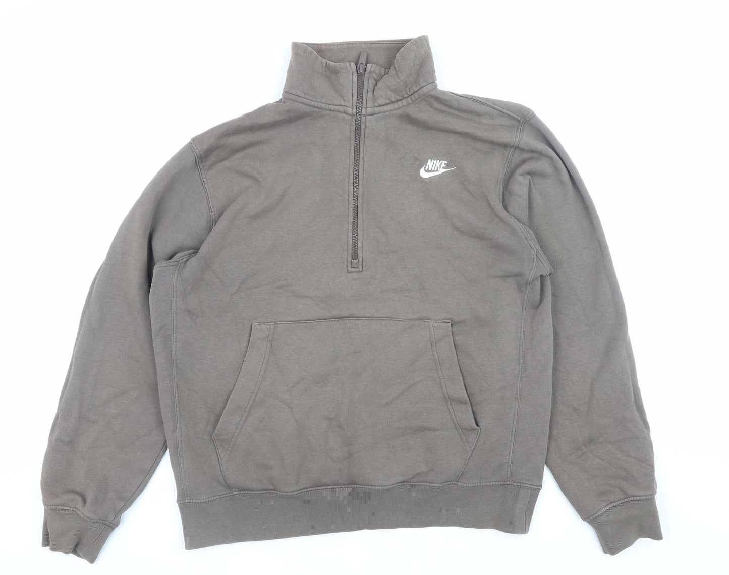 Nike Men's Brown 1/2 Zip Fleece Sweatshirt Small Regular Fit