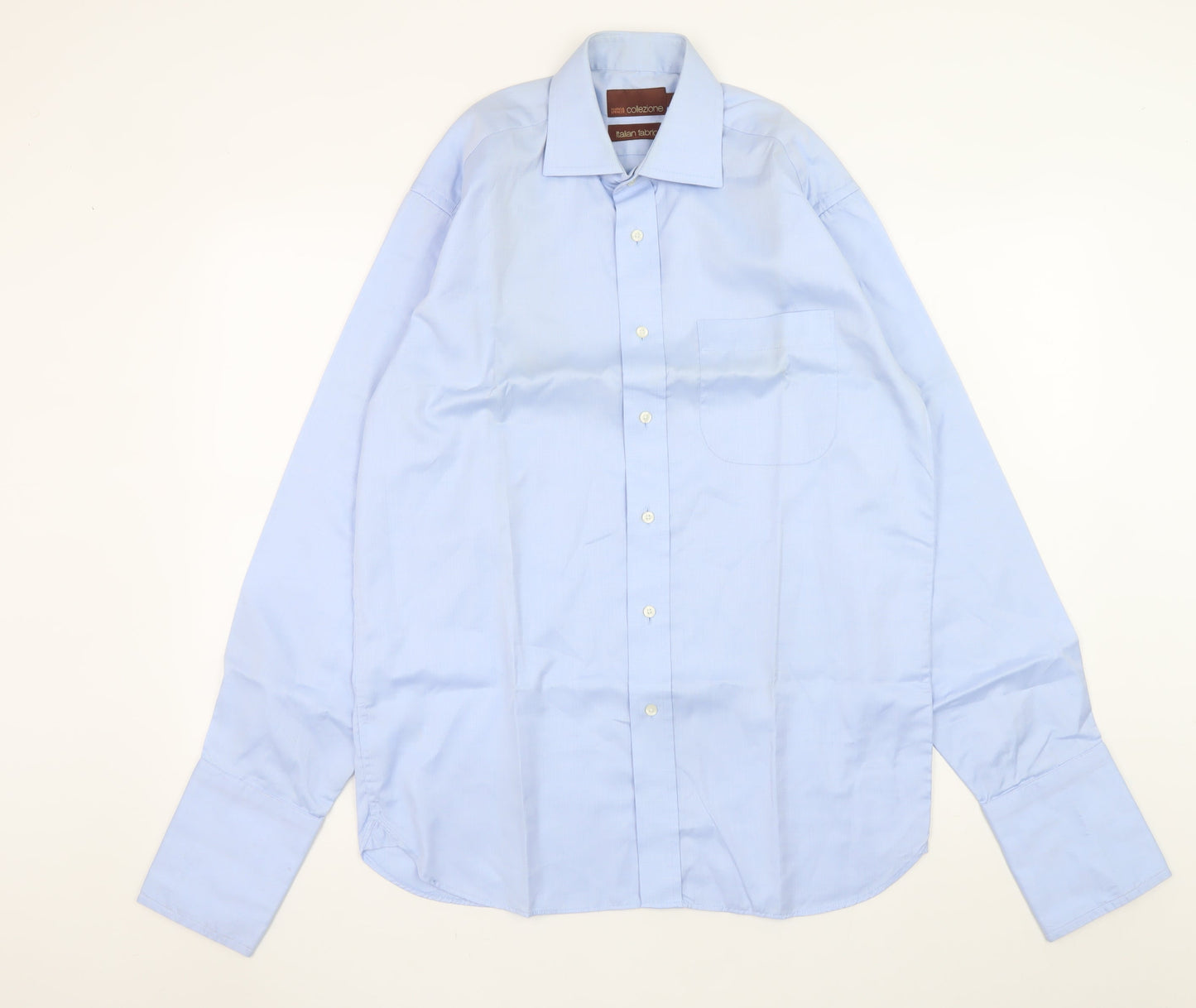 Marks and Spencer Collezione Blue 15in Regular Fit Italian Fabric Men's Formal Shirt