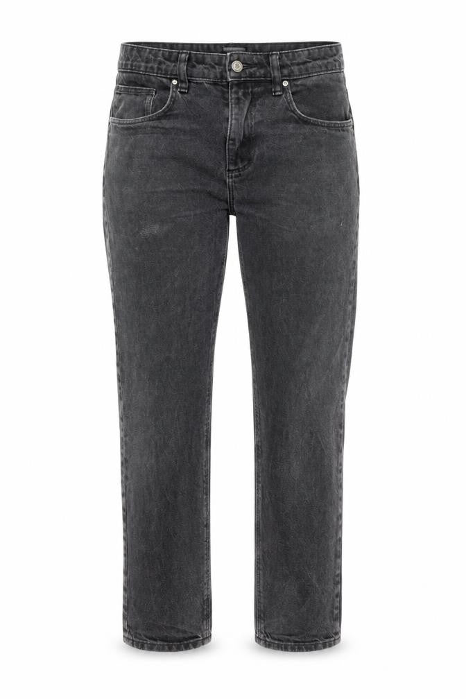Front view of ASOS Design Women's Black Classic Rigid Straight Jeans, size 32