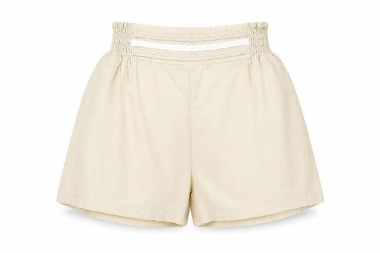 Jumps Women's Beige Paperbag Shorts Size S Petite Viscose Blend